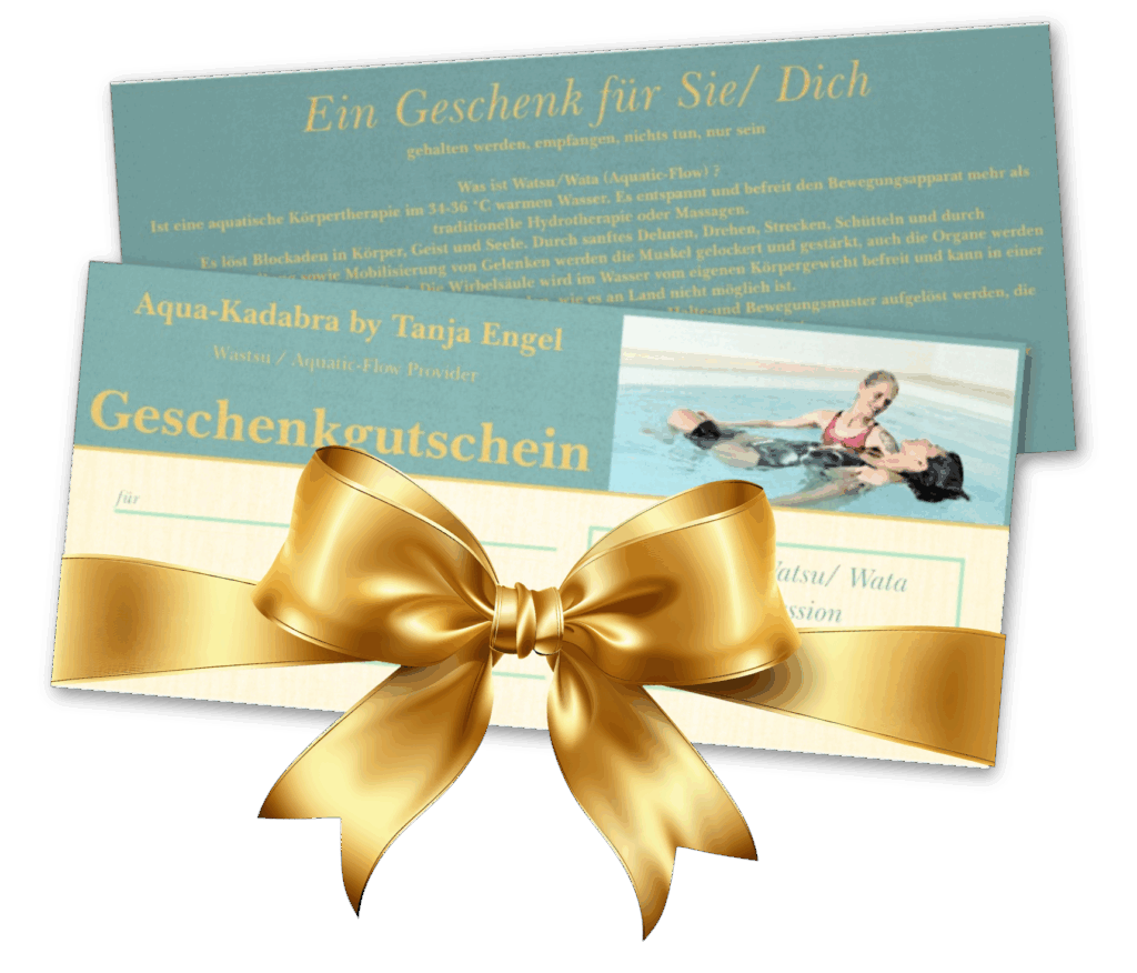 Vorschau des Gutscheins für eine 60-Minuten-Session WATSU / WATA Aquatic-Flow Session mit Tanja Engel von AQUA-kadabra.de